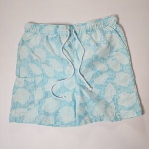 Lilly Pulitzer Shorts Women Size 10 Blue Seashells 4" Inseam Swim Beach Lined
